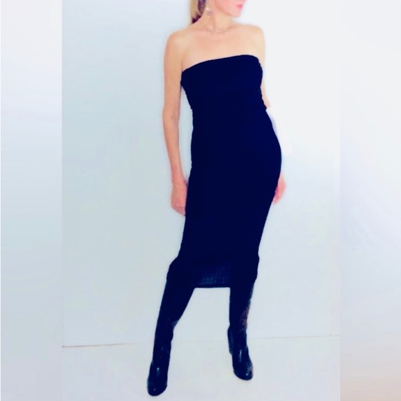 Vintage 199O Black Strapless BISOU BISOU Dress 🖤VERY Elegant🖤Holidazze..❤️! - Picture 1 of 8